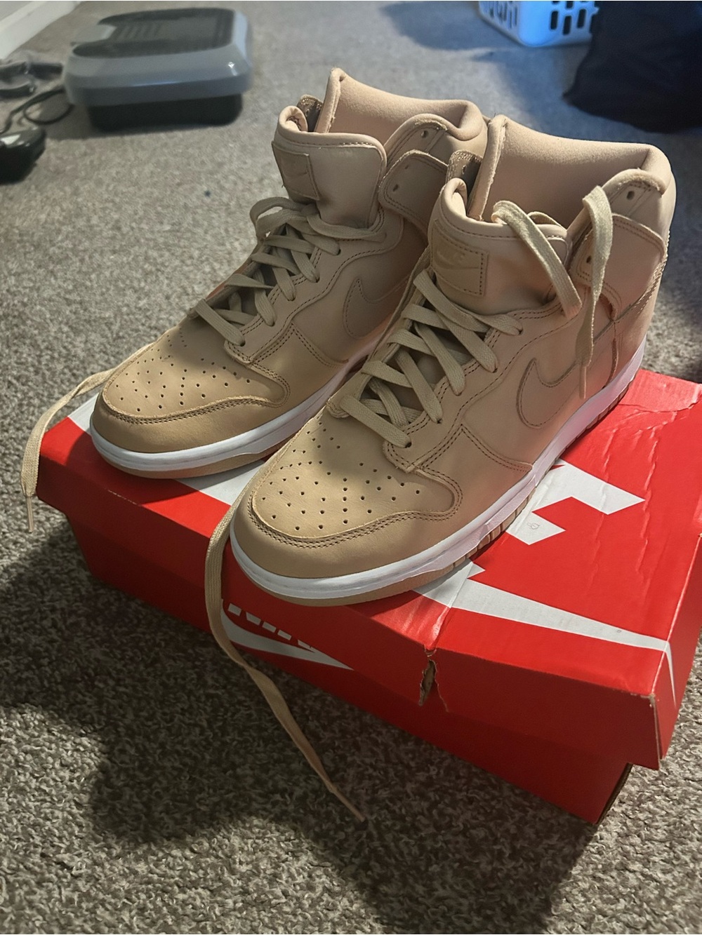 Nike Women's High-Top Sneakers in Beige Tan